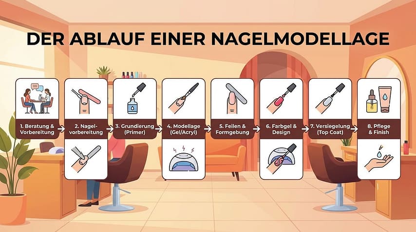 Ablauf einer Nagelmodellage Ablauf einer Nagelmodellage